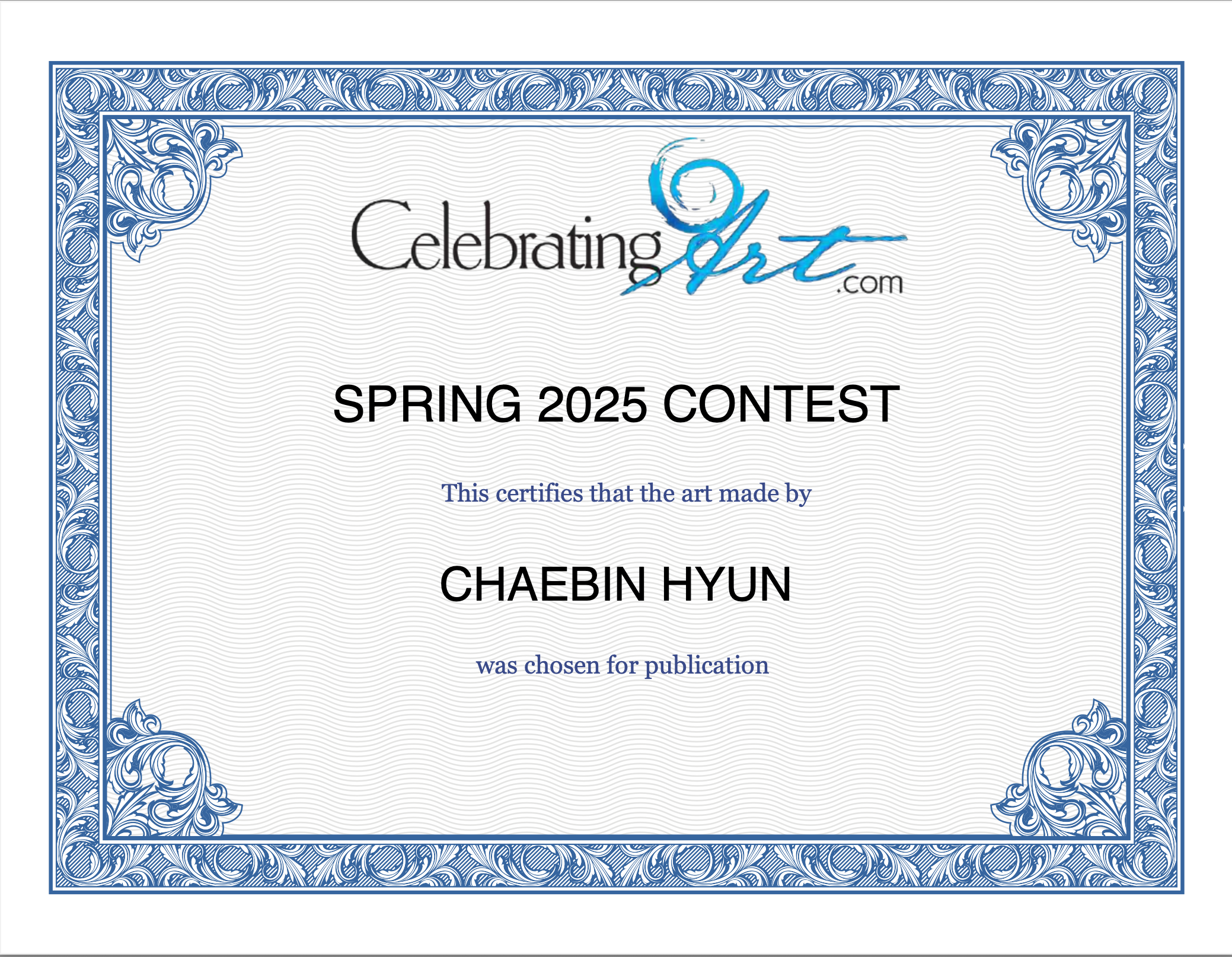 Certificate of Appreciation